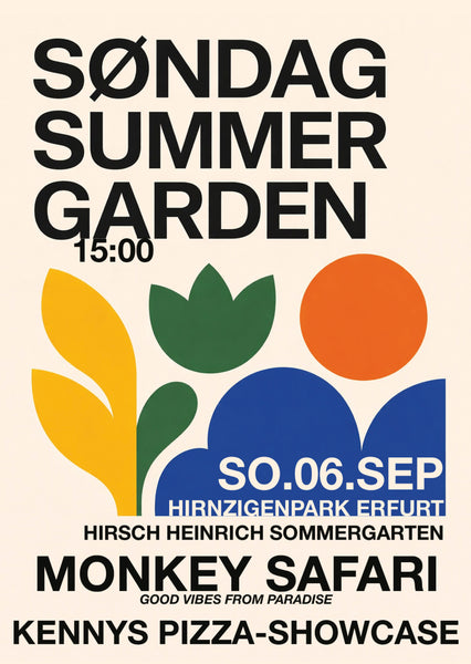 SØNDAG SUMMER GARDEN - EARLY BIRD TICKET | MONKEY SAFARI & KENNYS PIZZA - SHOWCASE | HIRNZIGENPARK ERFURT